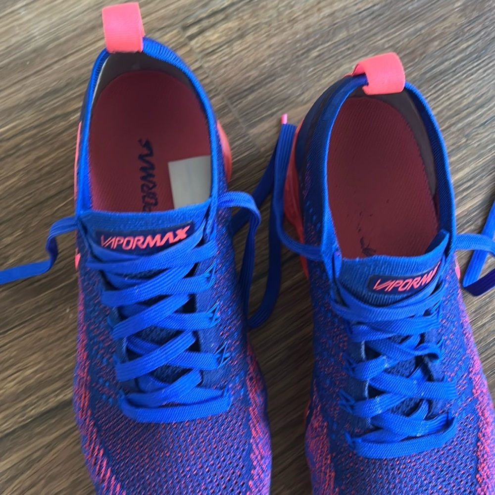 Nike Women's Bright Blue and Pink Vapormax Knit Sneakers